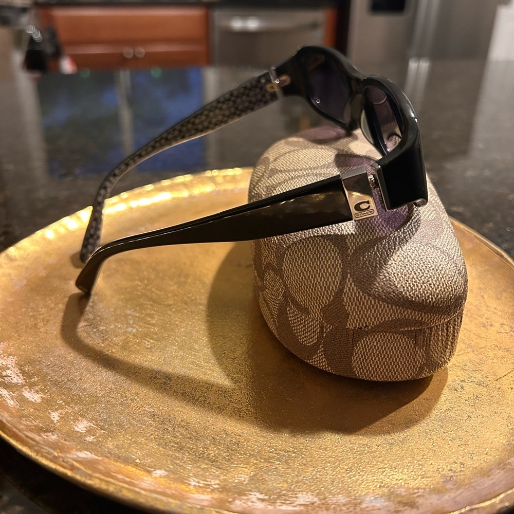 Coach Black Sunglasses with Textured Arms - Picture 2 of 5